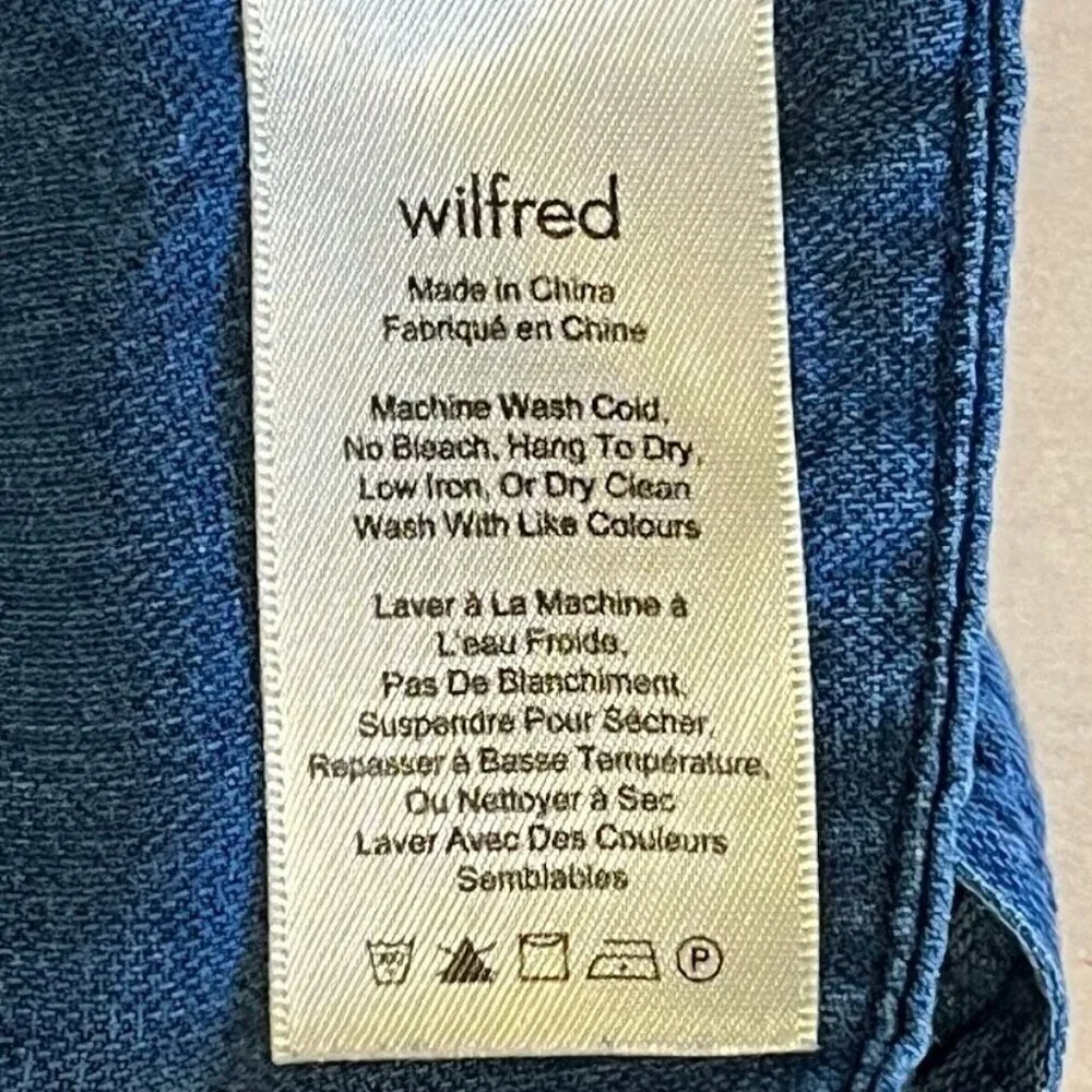 Wilfred Aritzia Denim Bralette Crop Top Linen Blend Summer Festival Beach Boho M